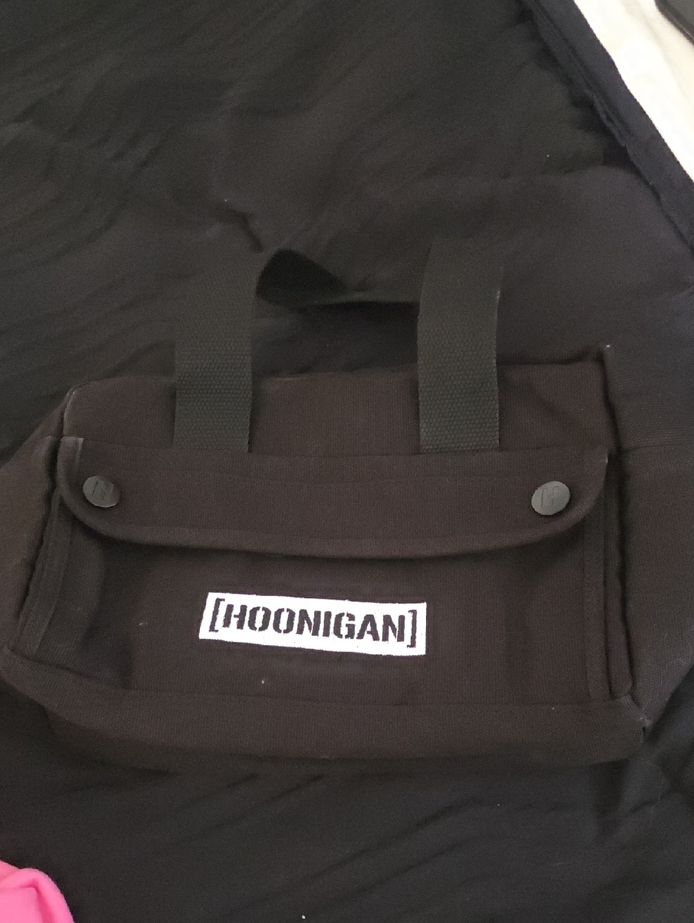 Black Canvas Shoulder Bag - Men